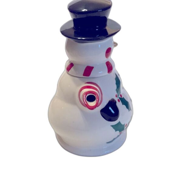 Temptations by Tara Snowman Tea set Pot & 2 Cups with Green & Red Lids - Picture 13 of 16